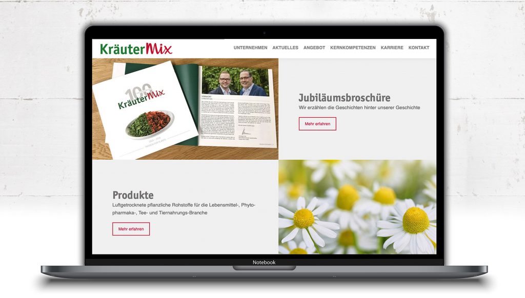 responsive Website für Kräuter Mix