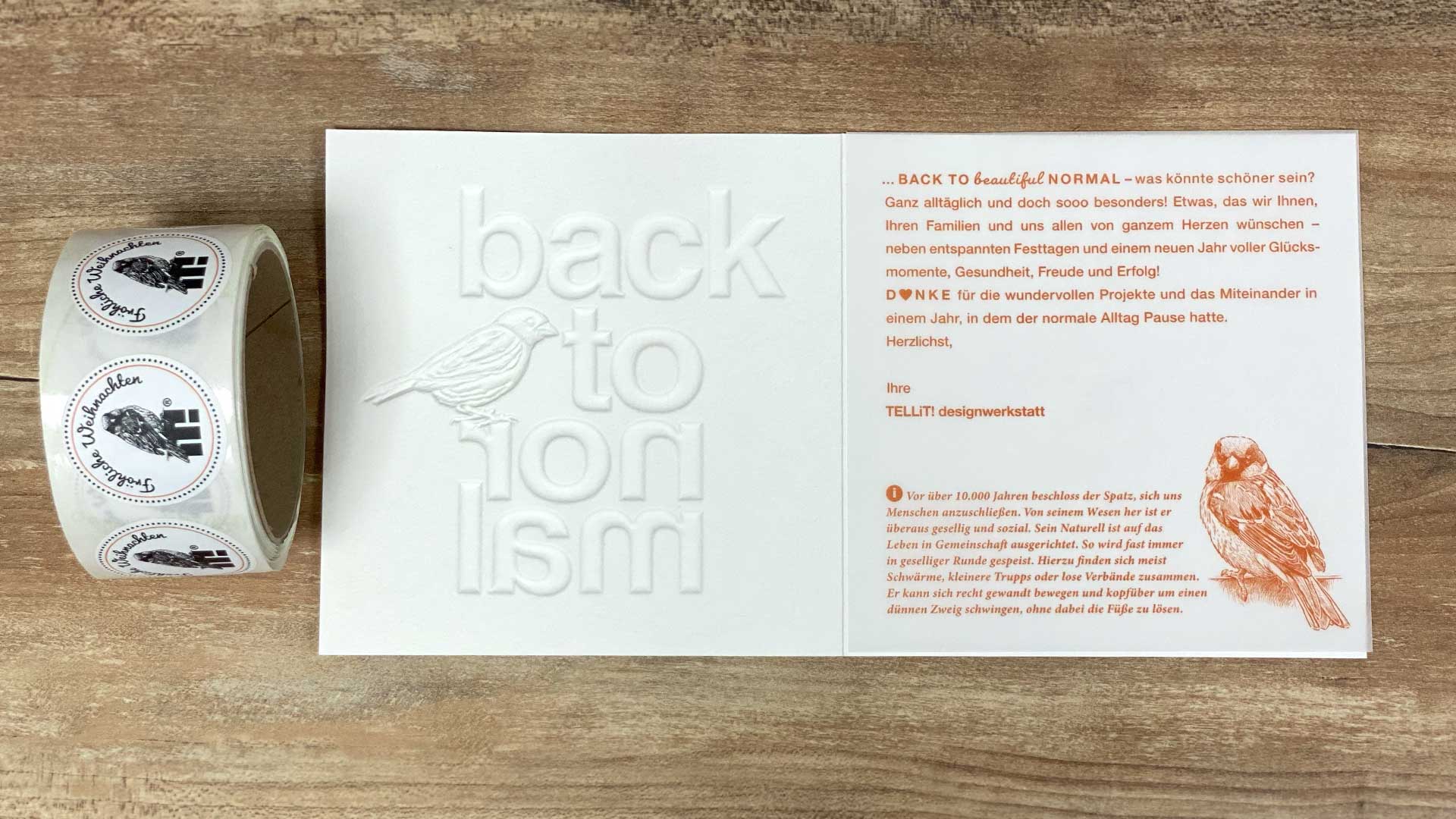 TELLiT! Back to Normal - Grußkarte, aufgeklappt